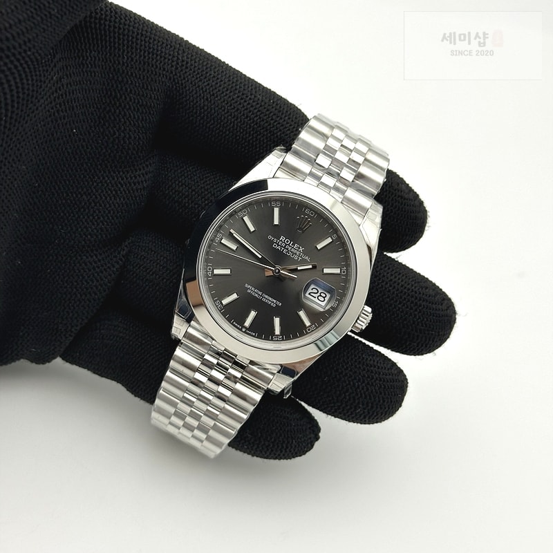 Rolex VS공장 롤렉스 데이저스트 41 스틸 그레이다이얼 돔베젤 쥬빌레브레이슬릿 다크로듐 DateJust 41 126330 904L SS VSF 1:1 Best Edition Gray Dial on Jubilee Bracelet VS3235 시계 5번 이미지
