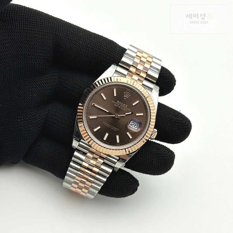 Rolex VS공장 롤렉스 데이저스트 41 로즈골드콤비 브라운다이얼 쥬빌레브레이슬릿 DateJust 41 126331 904L SS VSF 1:1 Best Edition Brown Dial on Jubilee Bracelet VS3235 시계 5번 이미지