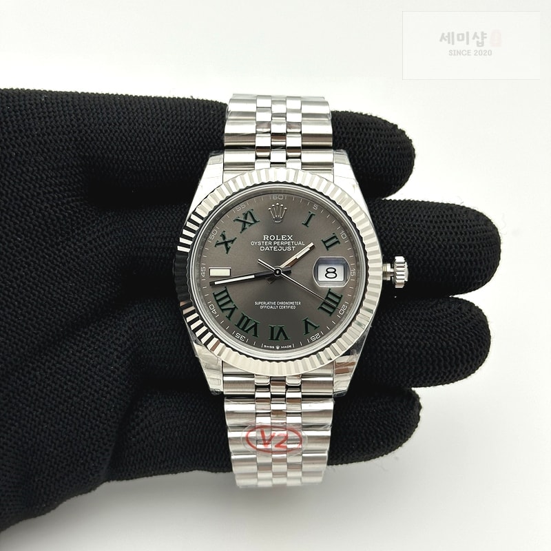 Rolex VS공장 롤렉스 데이저스트 41 스틸 슬레이트로만다이얼 쥬빌레브레이슬릿 윔블던 DJ2 41mm Jub Flt 904L SS/SS Grey/Rm VSF VS3235 시계 1번 이미지