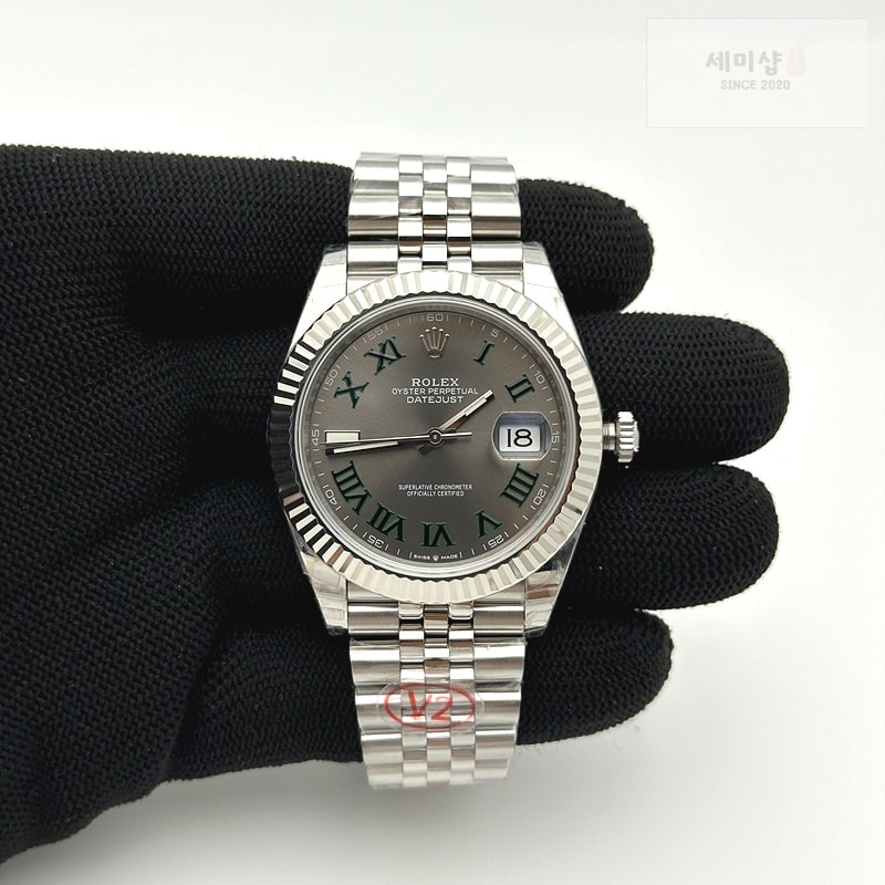 Rolex VS공장 롤렉스 데이저스트 41 스틸 슬레이트로만다이얼 쥬빌레브레이슬릿 윔블던 DJ2 41mm Jub Flt 904L SS/SS Grey/Rm VSF VS3235 시계 2번 이미지