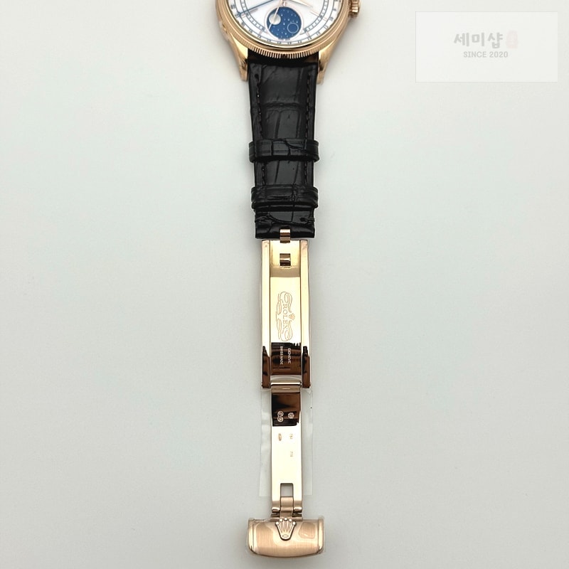Rolex KZ공장 롤렉스 셀리니 로즈골드 금통 화이트다이얼 가죽스트랩 Cellini 50535 Moonphase RG KZF Best Edition White dial on leather strap A3195 (free a tool) 시계 8번 이미지
