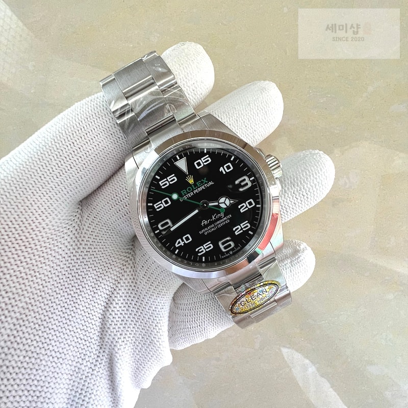 Rolex Clean공장 롤렉스 에어킹 블랙다이얼 브레이슬릿 클린공장 Air-King 126900 Clean 1:1 Best Edition 904L Steel Black Dial on SS Bracelet VR3230 시계 2번 이미지