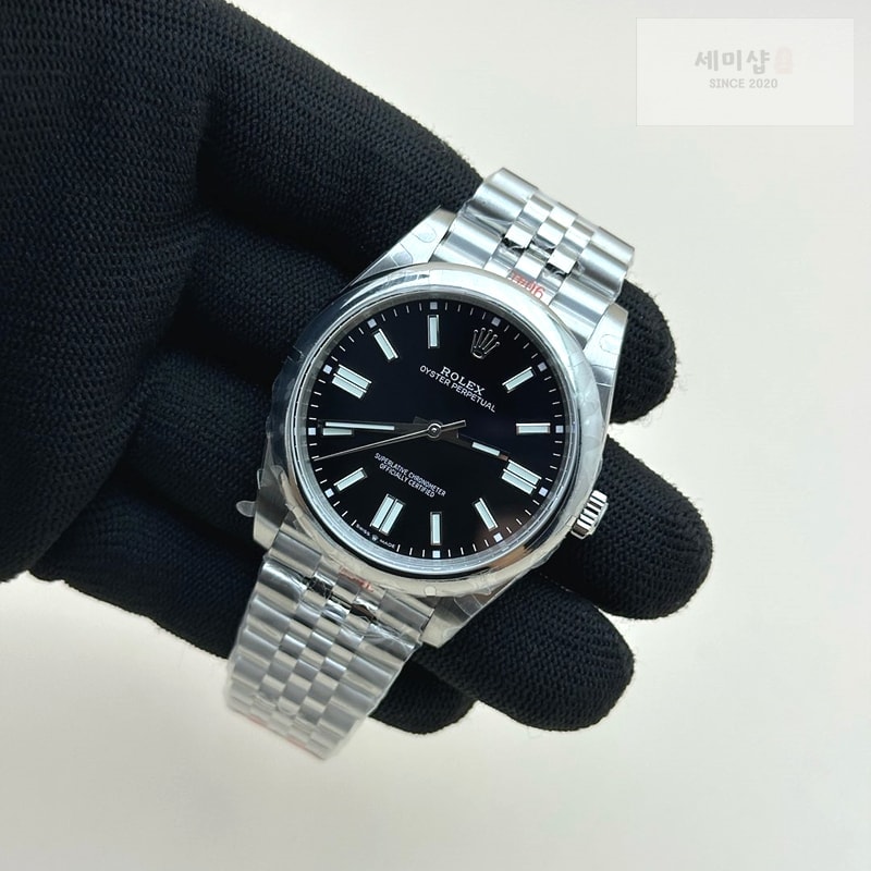 Rolex GM공장 롤렉스 오이스터퍼페츄얼 41 스틸 블랙다이얼 바인덱스 쥬빌레브레이슬릿 VR3230 GMF Rolex Oyster Perpetual 41 Black Dial Jubilee Braelet 시계 3번 이미지