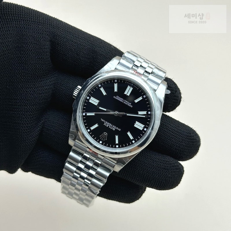 Rolex GM공장 롤렉스 오이스터퍼페츄얼 41 스틸 블랙다이얼 바인덱스 쥬빌레브레이슬릿 VR3230 GMF Rolex Oyster Perpetual 41 Black Dial Jubilee Braelet 시계 5번 이미지