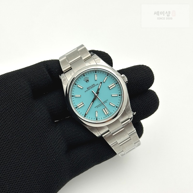 Rolex VS공장 롤렉스 오이스터퍼페츄얼 41 티파니블루다이얼 브레이슬릿 Oyster Perpetual 124300 41mm VSF 1:1 Best Edition 904L Steel Tiffany Blue Dial VS3235 시계 2번 이미지