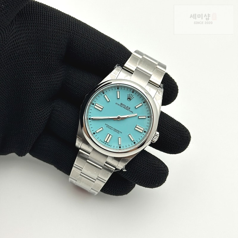 Rolex VS공장 롤렉스 오이스터퍼페츄얼 41 티파니블루다이얼 브레이슬릿 Oyster Perpetual 124300 41mm VSF 1:1 Best Edition 904L Steel Tiffany Blue Dial VS3235 시계 3번 이미지