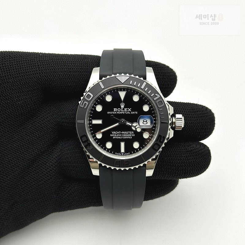 Rolex Clean공장 롤렉스 요트마스터 42 스틸 블랙다이얼 러버스트랩 클린 Yacht-Master 42mm 226659 Clean 1:1 Best Edition 3D Black Ceramic Bezel on Oysterflex Strap VR3235 클린공장 시계 1번 이미지