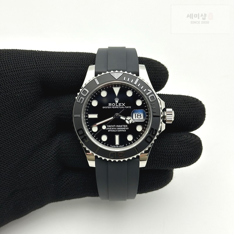 Rolex Clean공장 롤렉스 요트마스터 42 스틸 블랙다이얼 러버스트랩 클린 Yacht-Master 42mm 226659 Clean 1:1 Best Edition 3D Black Ceramic Bezel on Oysterflex Strap VR3235 클린공장 시계 2번 이미지