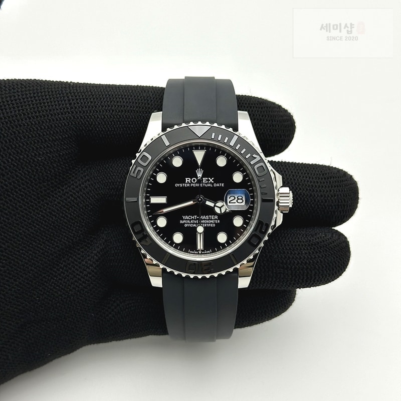 Rolex Clean공장 롤렉스 요트마스터 42 스틸 블랙다이얼 러버스트랩 클린 Yacht-Master 42mm 226659 Clean 1:1 Best Edition 3D Black Ceramic Bezel on Oysterflex Strap VR3235 클린공장 시계 3번 이미지