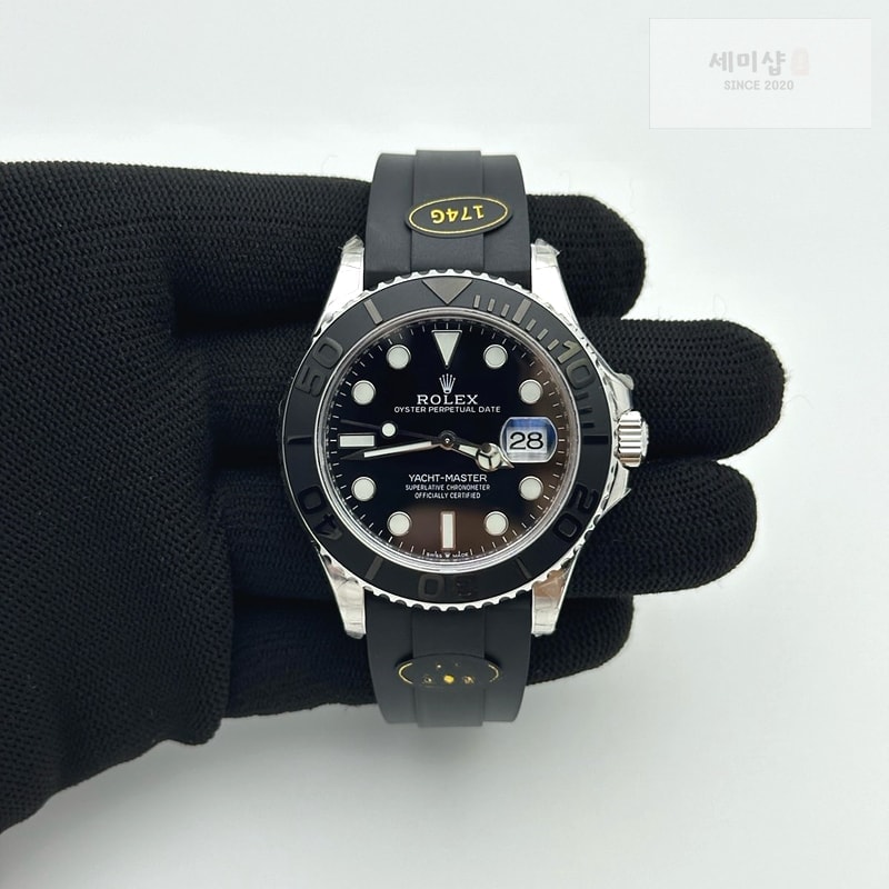 Rolex KF공장 롤렉스 요트마스터 42 스틸 블랙다이얼 러버스트랩 텅스텐 Yacht-Master 226659 KF 1:1 Best Edition YG Wrapped on Oysterflex Strap VR3235 (Gen Weight) 시계 3번 이미지