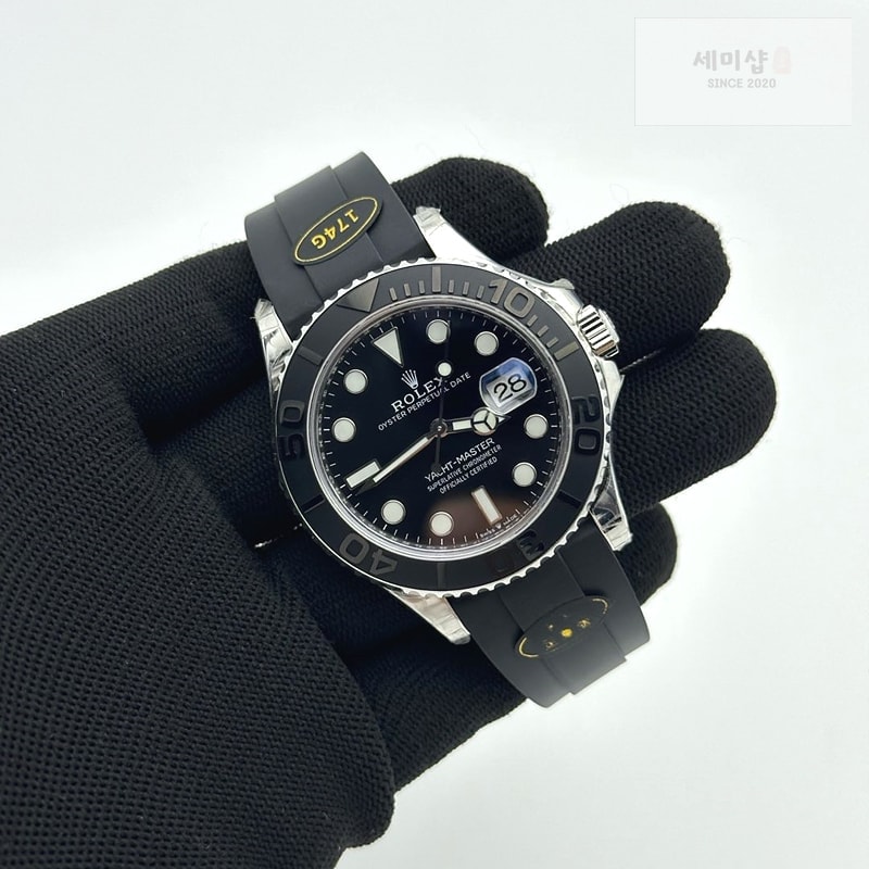 Rolex KF공장 롤렉스 요트마스터 42 스틸 블랙다이얼 러버스트랩 텅스텐 Yacht-Master 226659 KF 1:1 Best Edition YG Wrapped on Oysterflex Strap VR3235 (Gen Weight) 시계 4번 이미지
