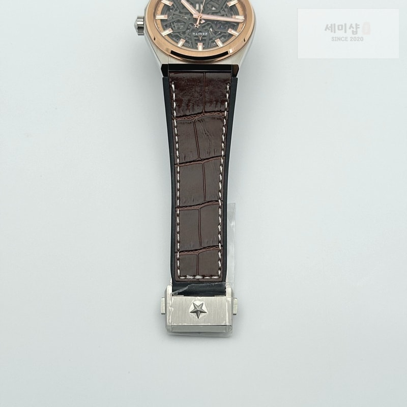 제니스 LF공장 제니스 데피 클래식 스켈레톤 로즈골드콤비 블랙다이얼 거미스트랩 ZEN048C - Defy Classic Skeleton YG/SS/LE Ske LF V2 A2892 시계 8번 이미지