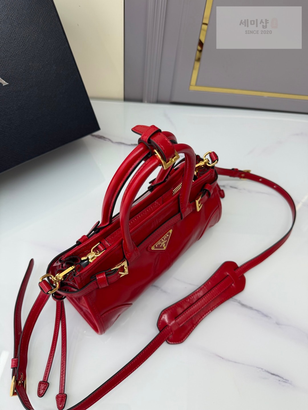 프라다 프라다 보니 미니 탑 핸들 로쏘 레드 Bag 6번 이미지