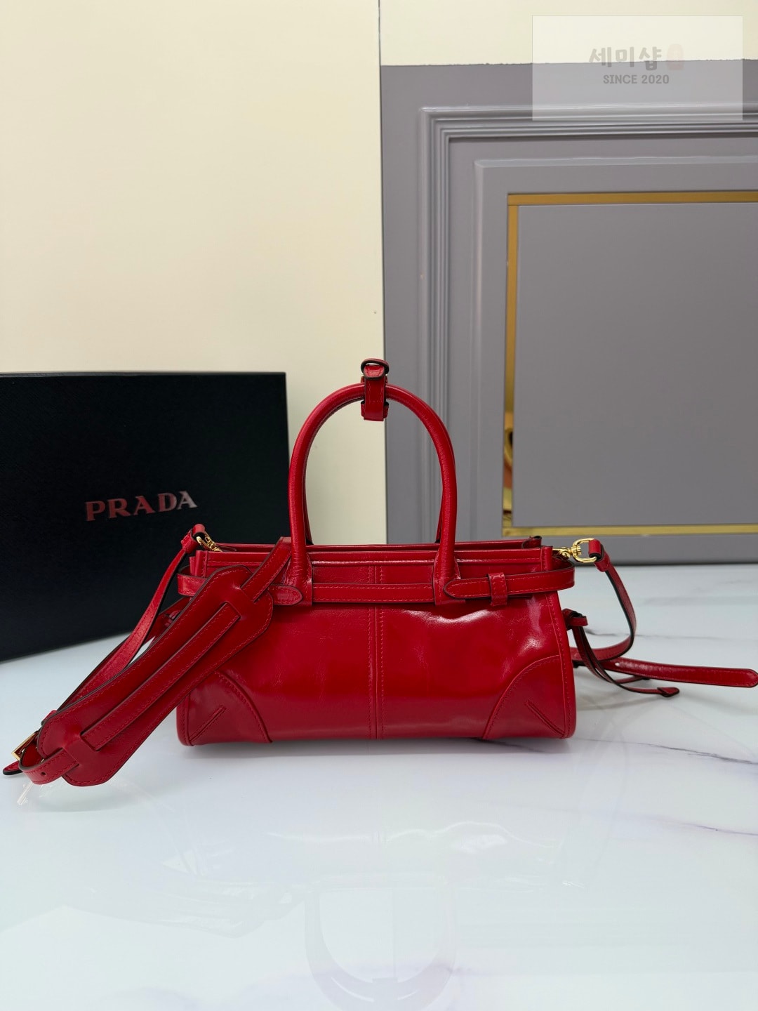 프라다 프라다 보니 미니 탑 핸들 로쏘 레드 Bag 2번 이미지