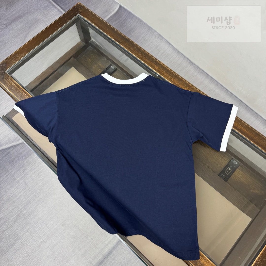 C E L I N E 셀린느 링거 티셔츠 코튼 저지 네이비 화이트 의류 3번 이미지