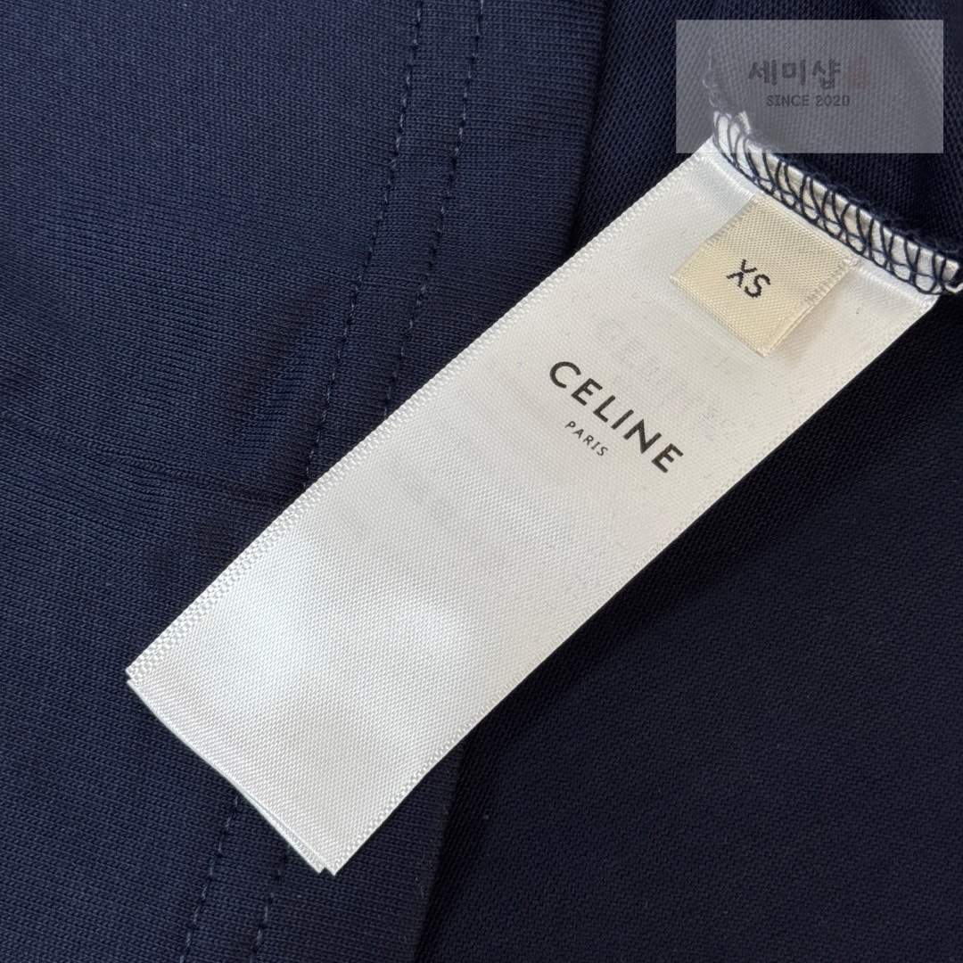 C E L I N E 셀린느 링거 티셔츠 코튼 저지 네이비 화이트 의류 8번 이미지