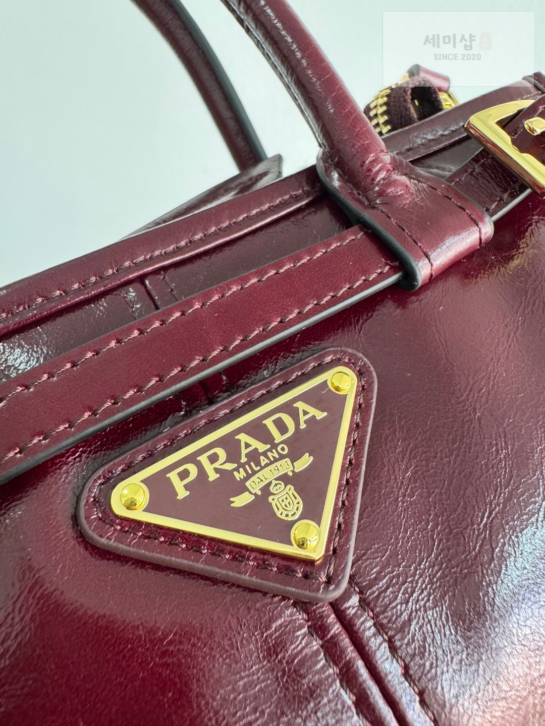 프라다 프라다 보니 미니 탑 핸들 그라나토 버건디 Bag 5번 이미지