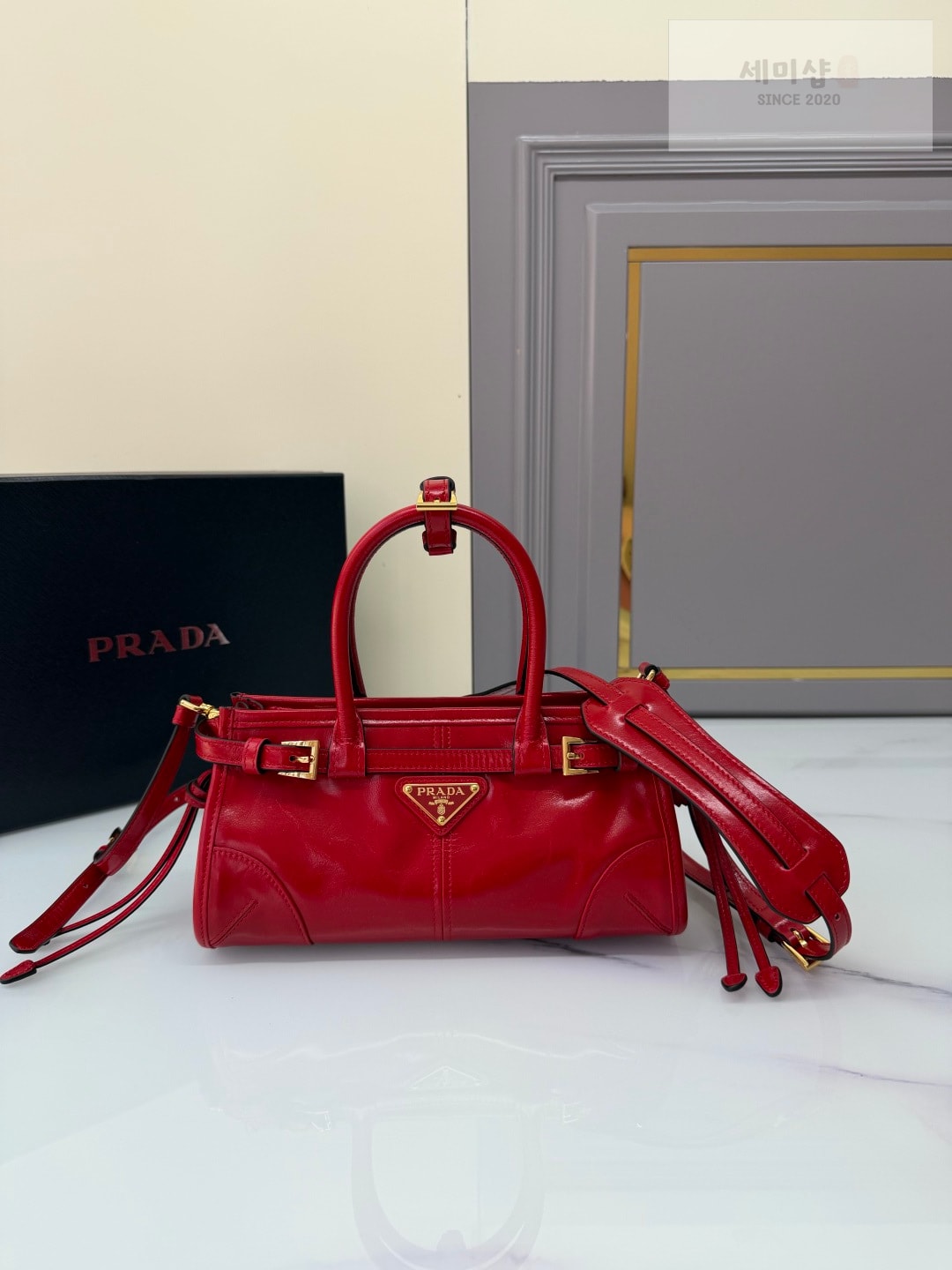 프라다 프라다 보니 미니 탑 핸들 로쏘 레드 Bag 1번 이미지