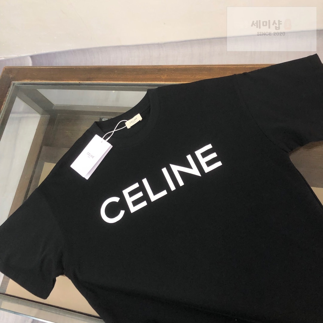 C E L I N E 셀린느 로고 루즈 티셔츠 블랙 의류 4번 이미지
