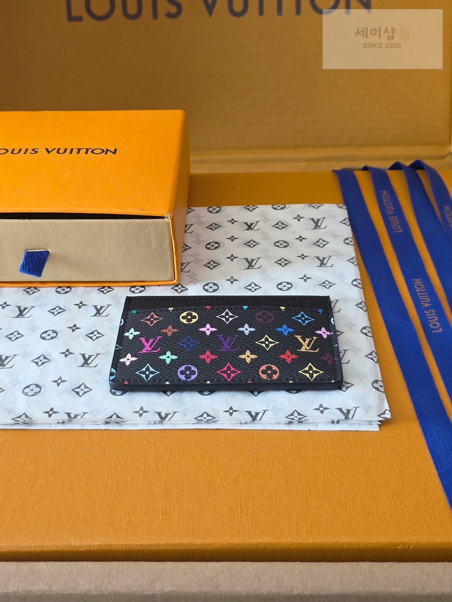 Louis Vuitton 루이비통 포르트 카르트 심플 모노그램 멀티컬러 블랙 멀티컬러 지갑 3번 이미지