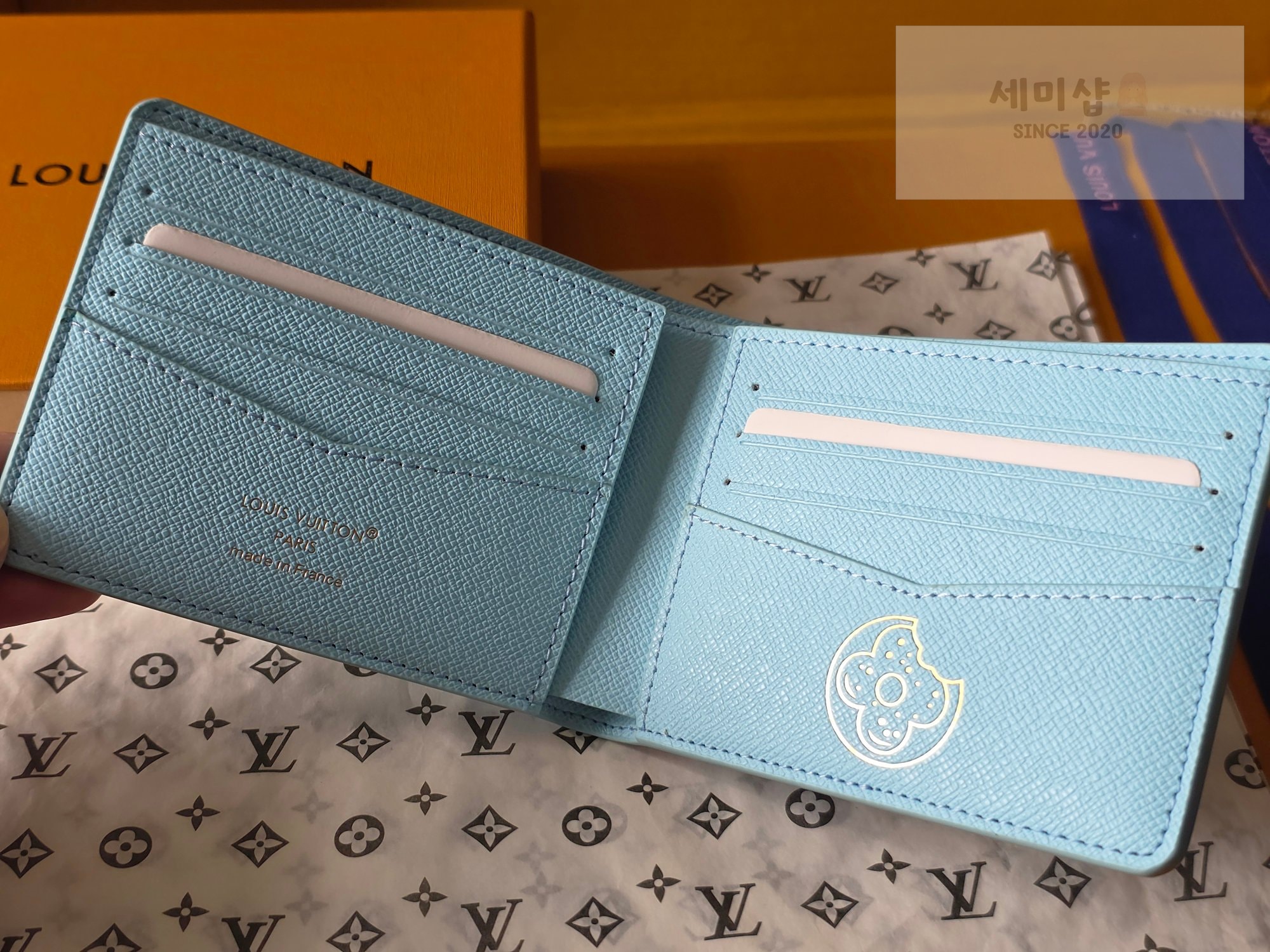Louis Vuitton 루이비통 슬렌더 월릿 모노그램 크래커 블루 모노그램 블루 지갑 5번 이미지