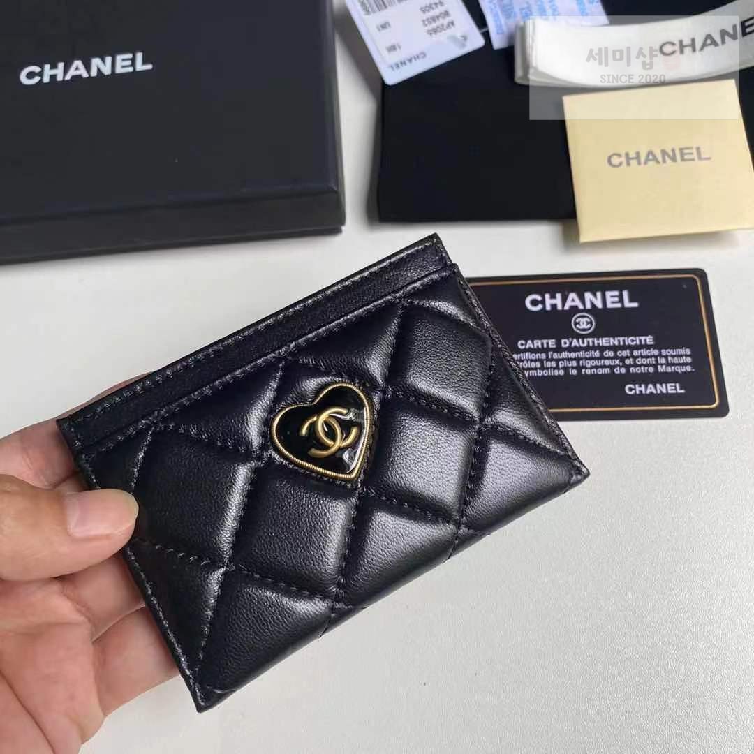 C H A N E L 샤넬 하트 CC 카드홀더 블랙 지갑 3번 이미지