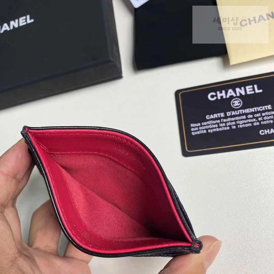 C H A N E L 샤넬 하트 CC 카드홀더 블랙 지갑 4번 이미지