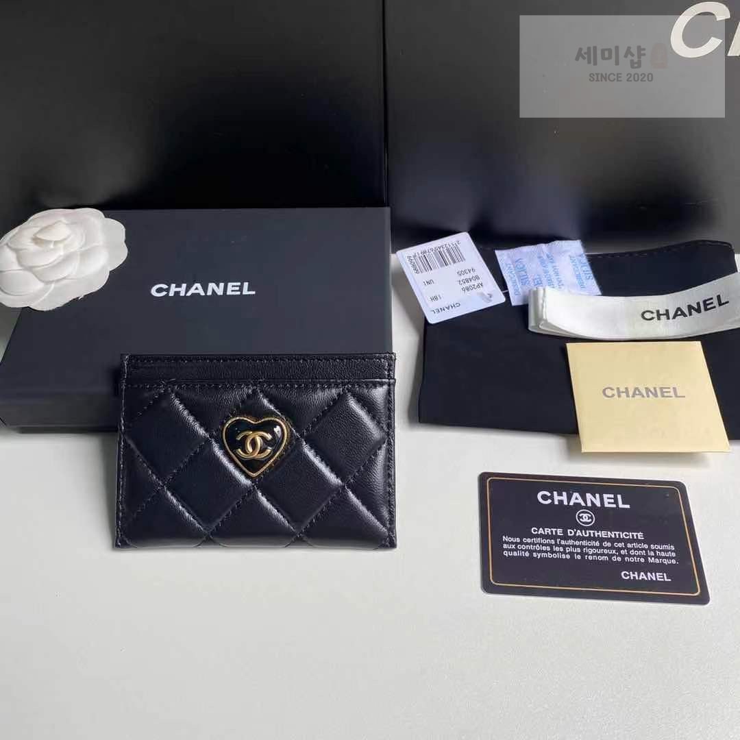 C H A N E L 샤넬 하트 CC 카드홀더 블랙 지갑 1번 이미지