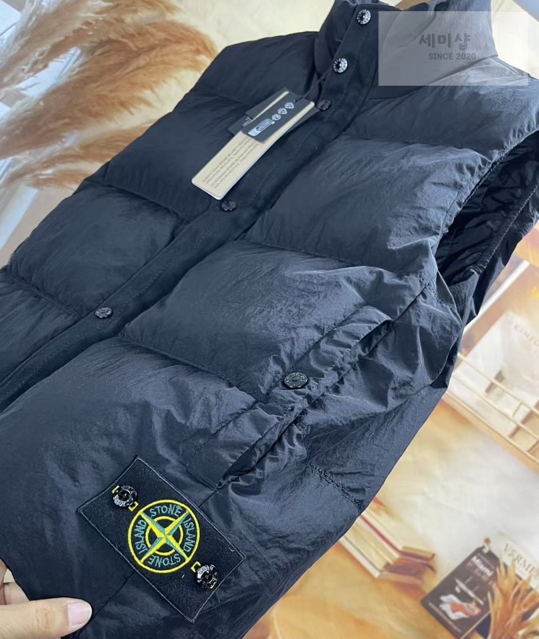 Stone Island 스톤아릴랜드 메탈 가먼트 다이 다운 베스트 스틸 그레이 의류 11번 이미지