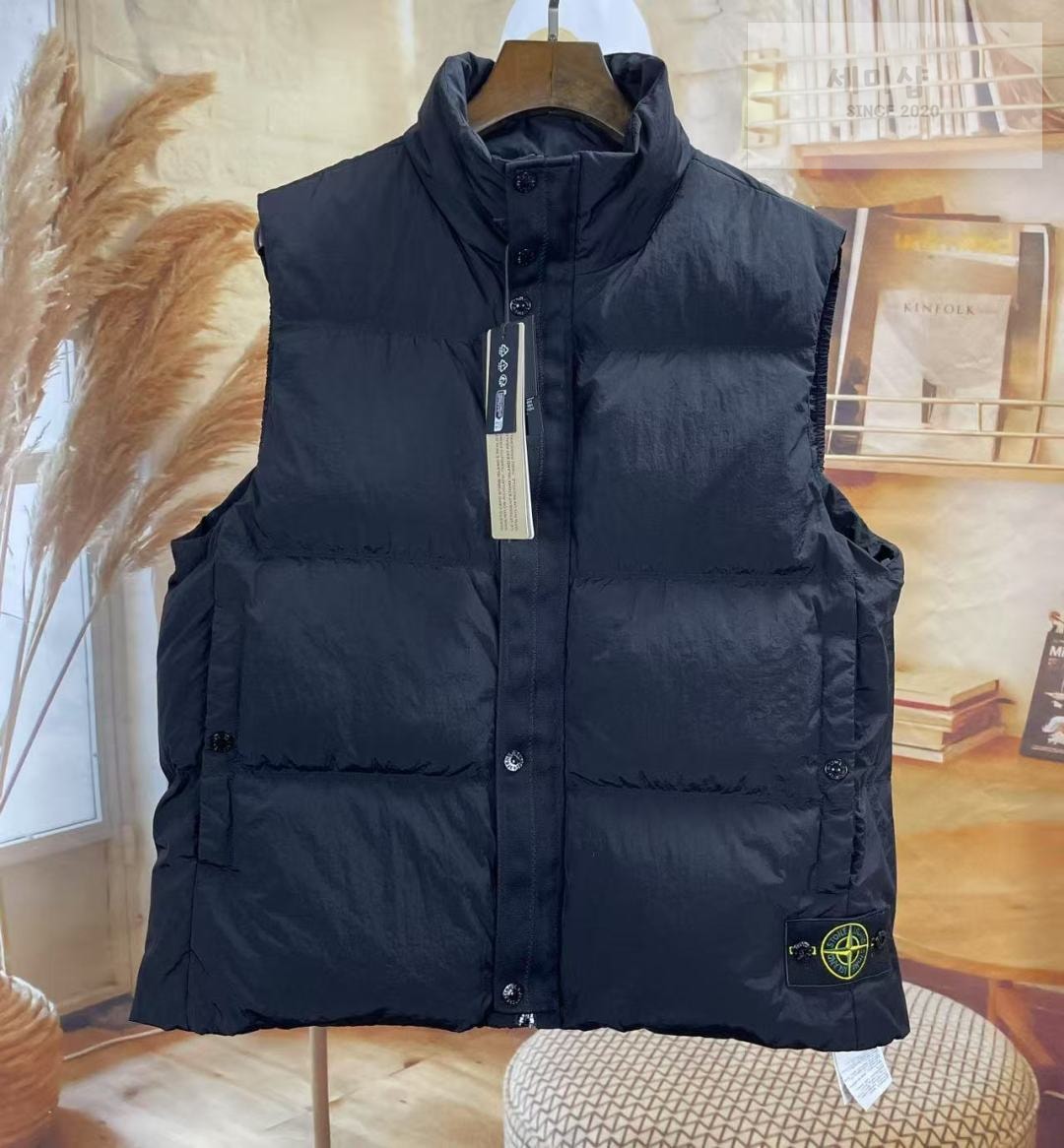 Stone Island 스톤아릴랜드 메탈 가먼트 다이 다운 베스트 스틸 그레이 의류 8번 이미지