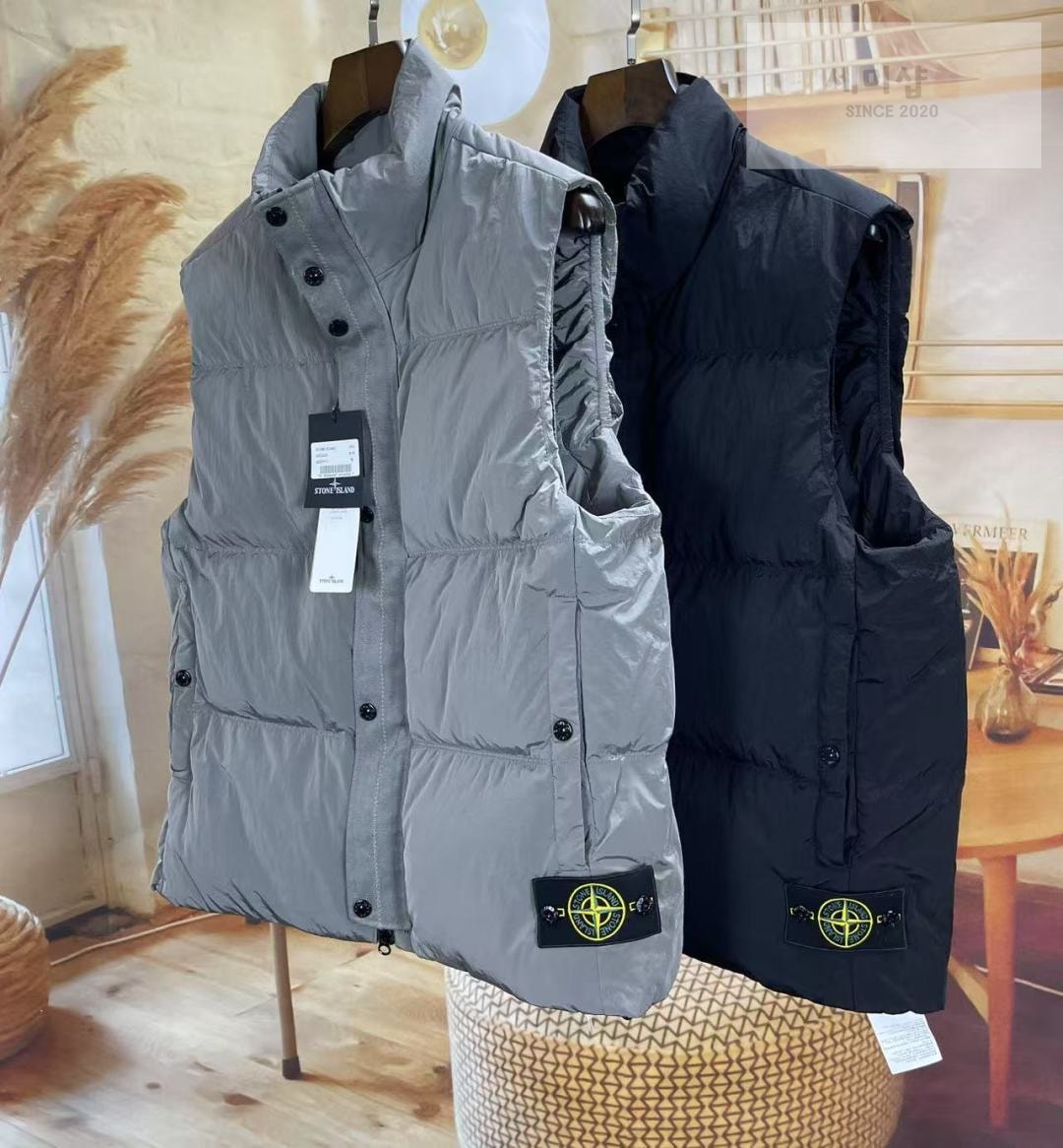 Stone Island 스톤아릴랜드 메탈 가먼트 다이 다운 베스트 스틸 그레이 의류 1번 이미지