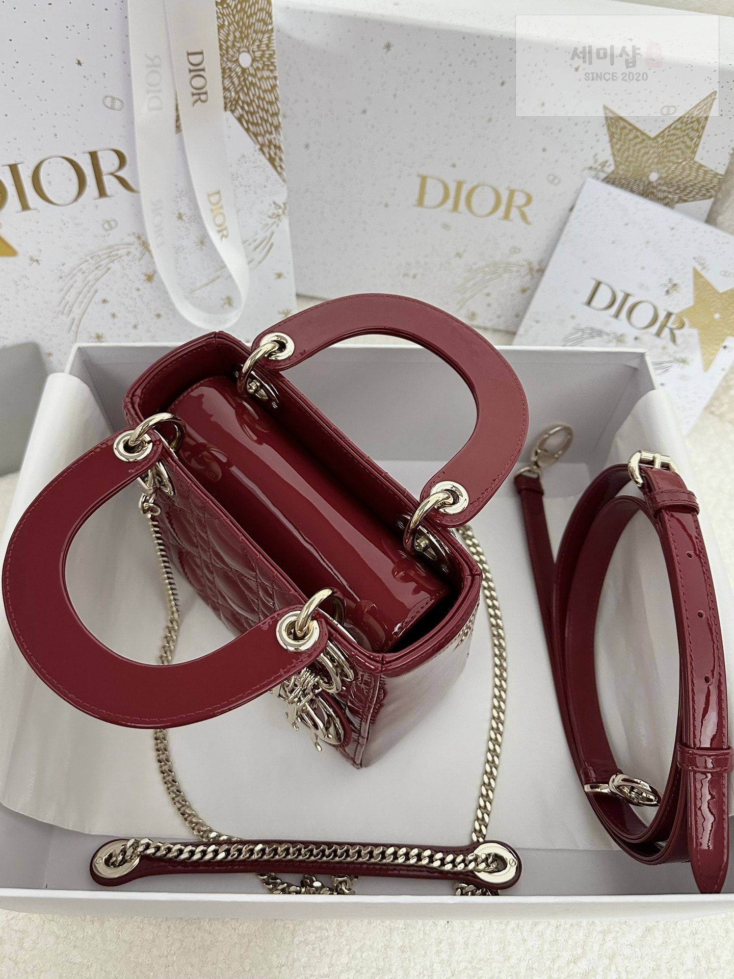 D I O R 디올 페이던트 미니 레이디백 체리 레드 Bag 8번 이미지