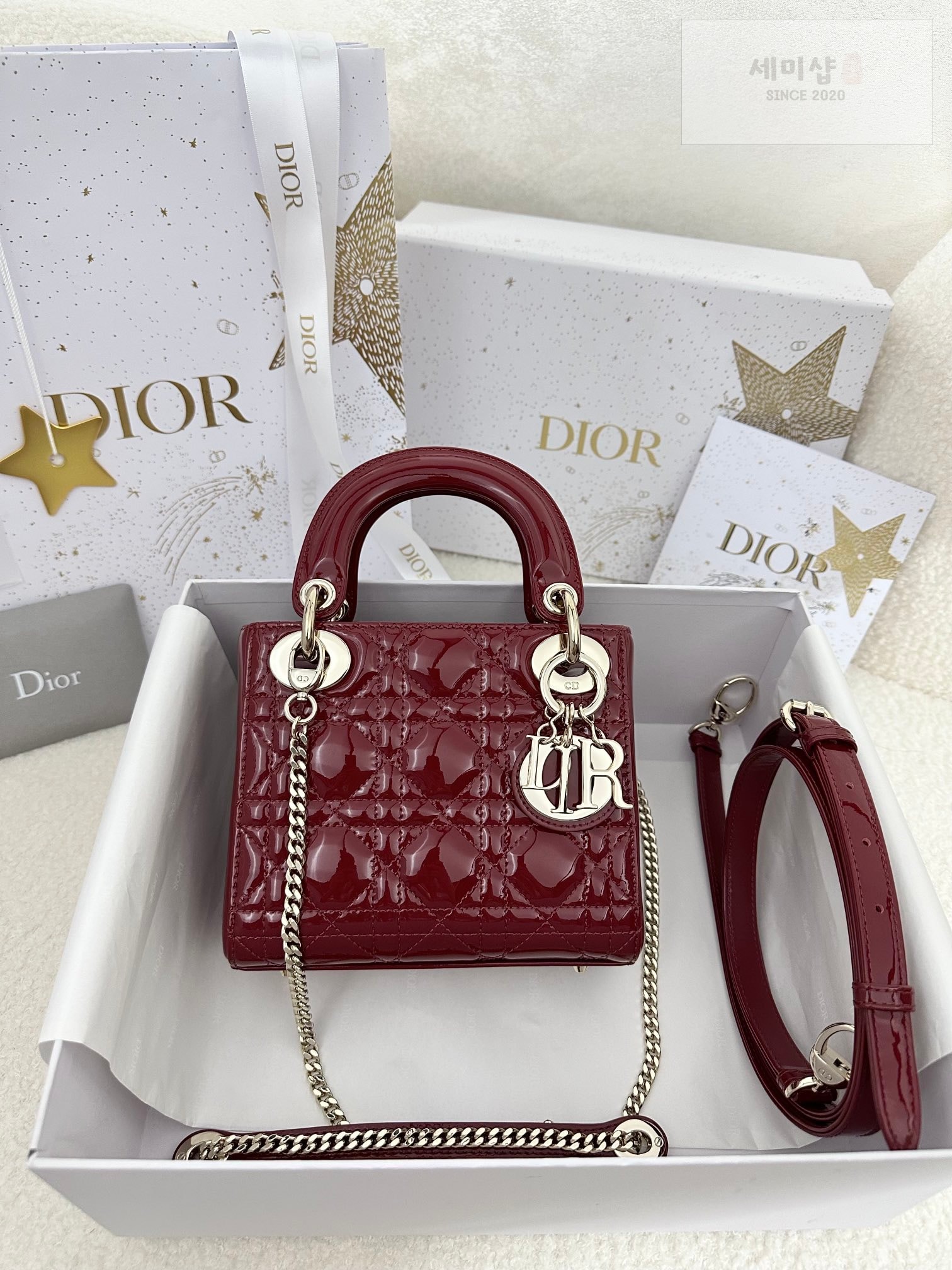 D I O R 디올 페이던트 미니 레이디백 체리 레드 Bag 1번 이미지