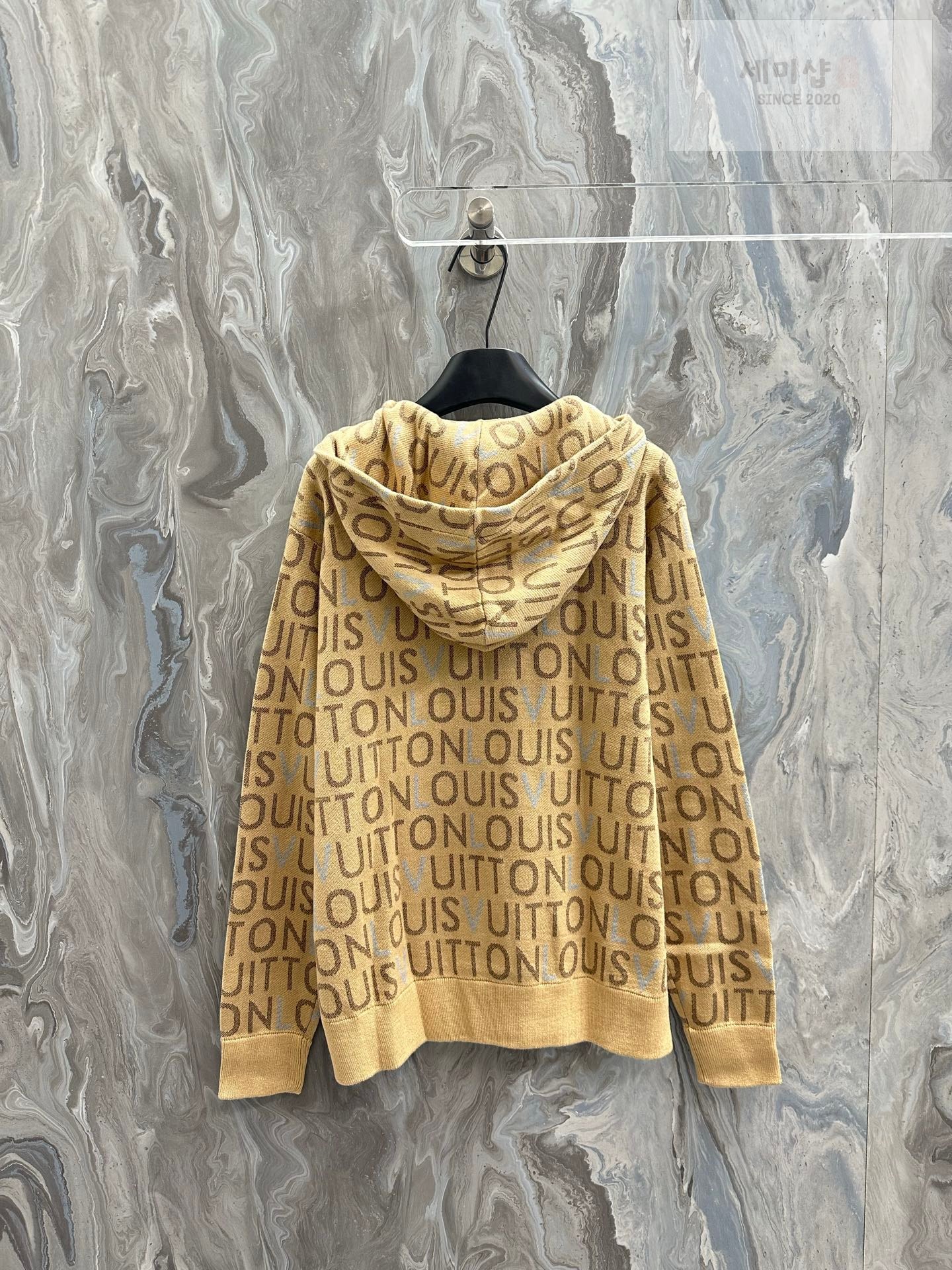 루이비통 루이비통 자카드 Louis Vuitton 시그니처 후디 샌드 카멜 의류 2번 이미지
