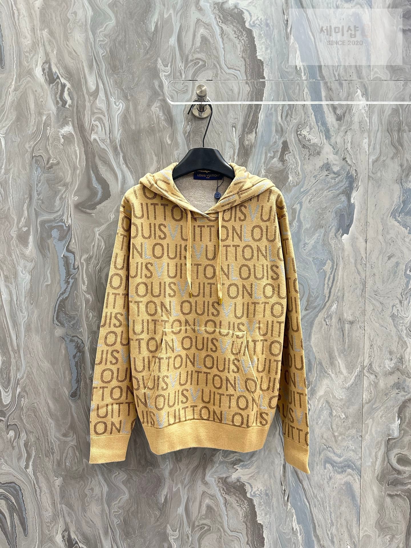 루이비통 루이비통 자카드 Louis Vuitton 시그니처 후디 샌드 카멜 의류 1번 이미지