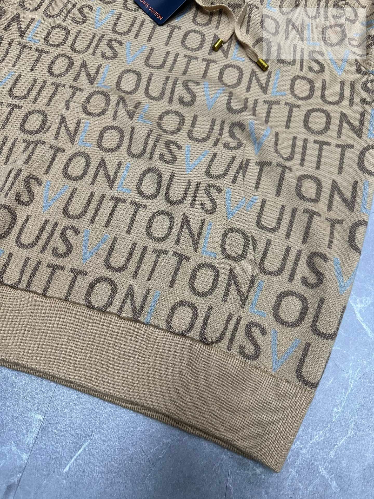 루이비통 루이비통 자카드 Louis Vuitton 시그니처 후디 샌드 카멜 의류 7번 이미지