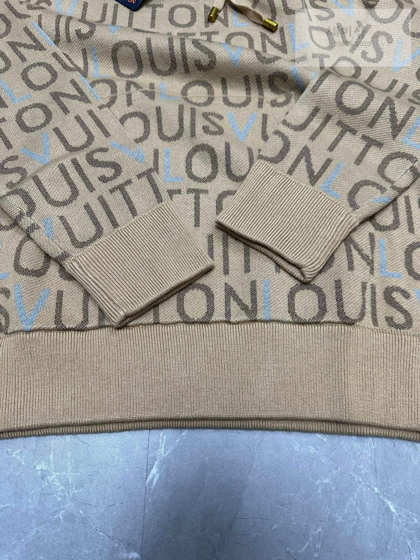 루이비통 루이비통 자카드 Louis Vuitton 시그니처 후디 샌드 카멜 의류 6번 이미지