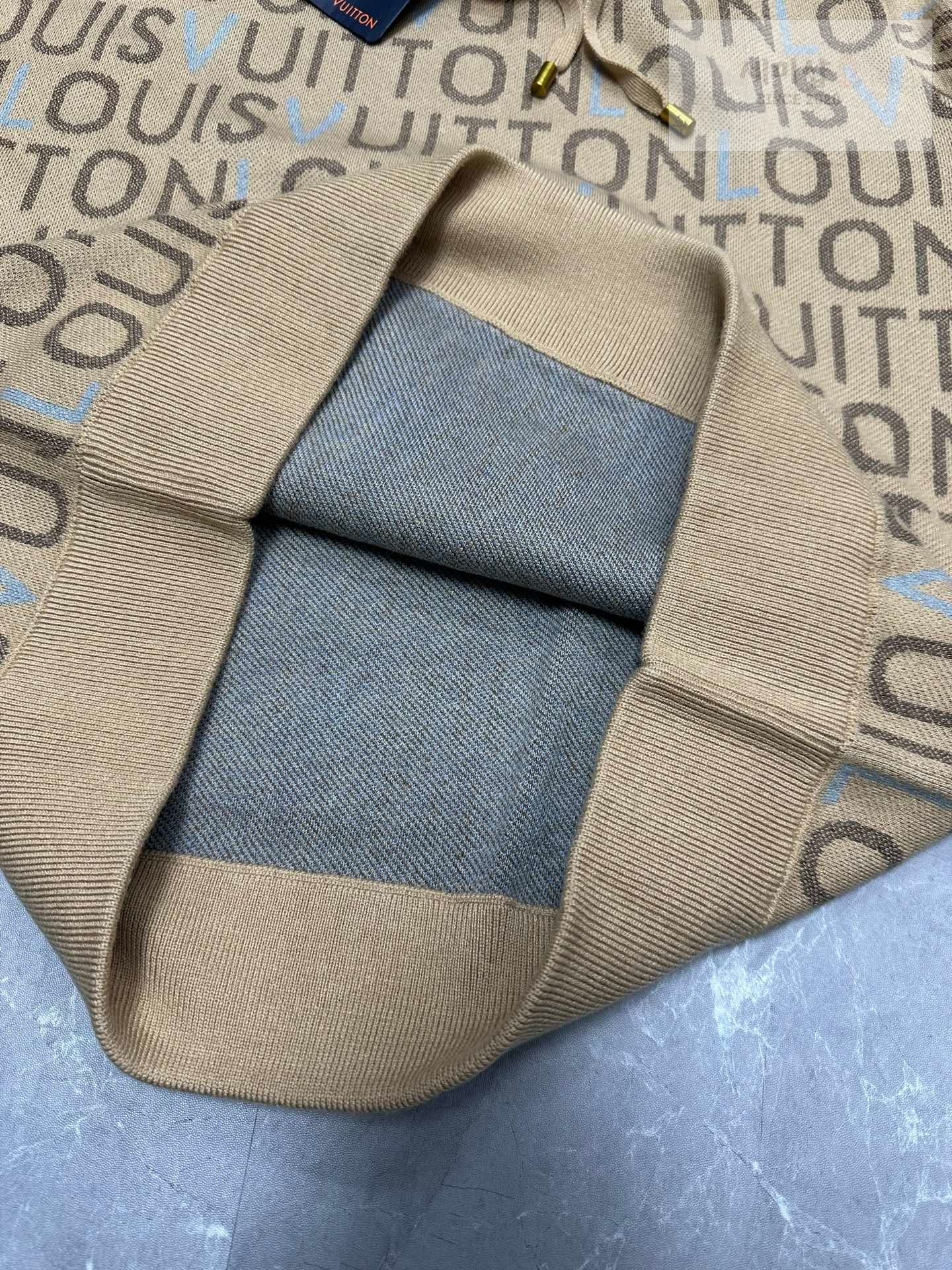 루이비통 루이비통 자카드 Louis Vuitton 시그니처 후디 샌드 카멜 의류 9번 이미지